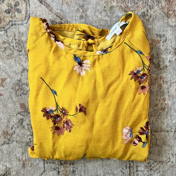 Persaya Mustard Floral Blouse - Picture 1 of 4